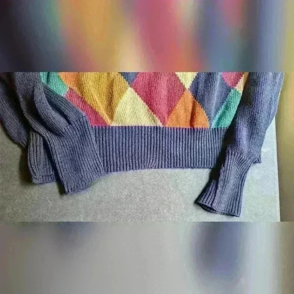 Slazenger Sweater Mens Large Multicolor Golf Argyle Knitwear British Hong Kong - Picture 3 of 4